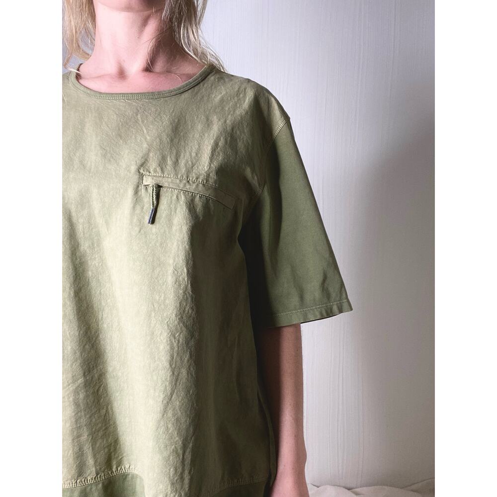 FOLK Moss Green Cotton Linen T Shirt US 5/XL - Picture 7 of 13
